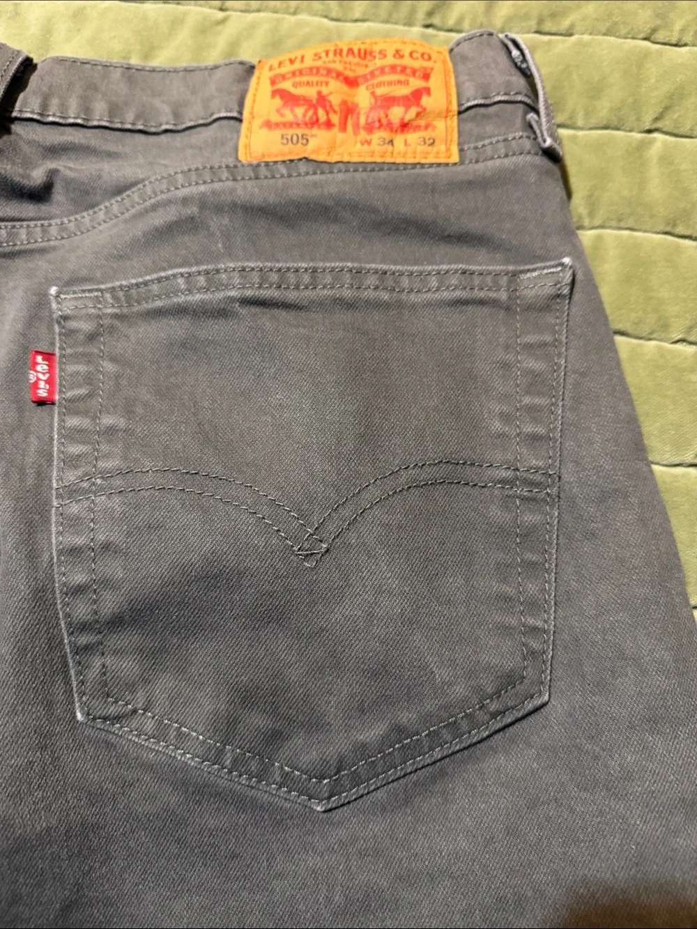 Levi's Men's 505 34x32 Straight Jeans in Charcoal